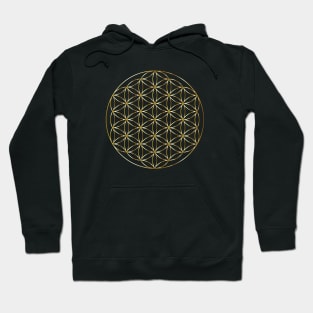 Flower of Life Sacred Geometry Gold Metal Hoodie